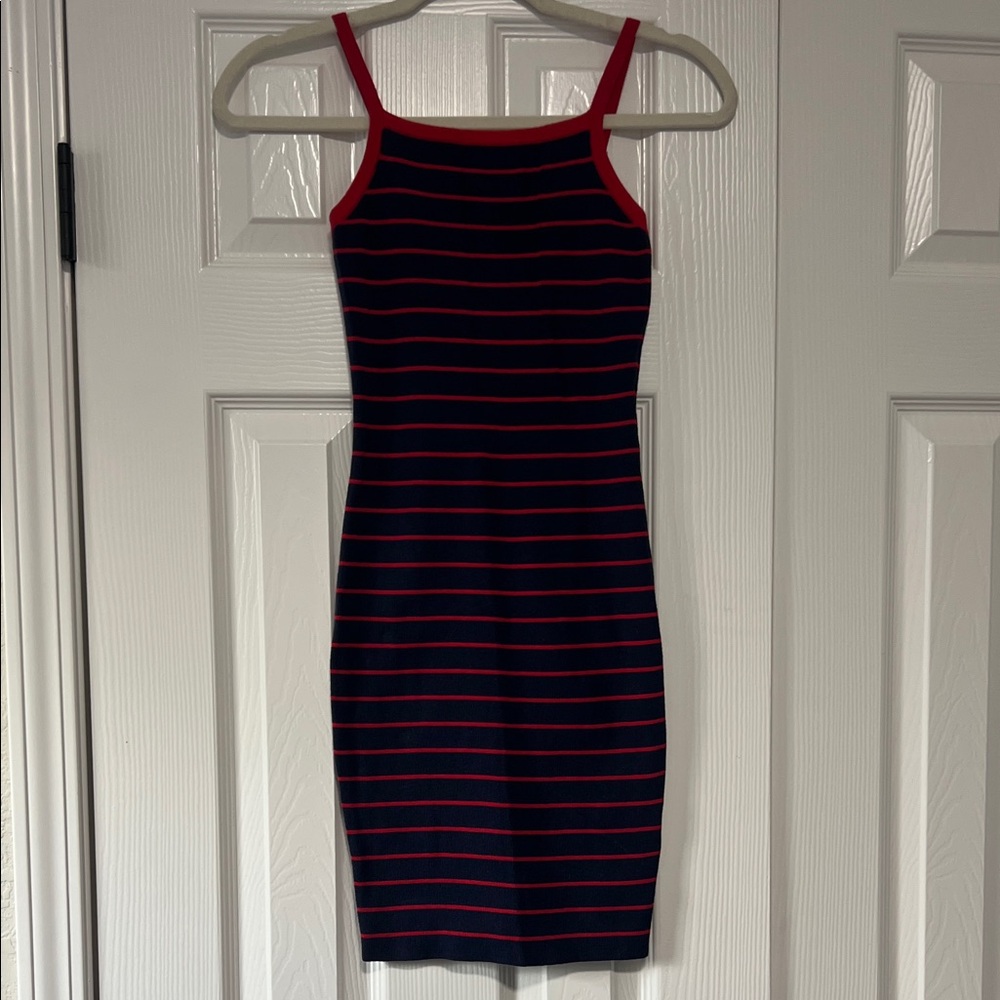 Urban Outfitters Navy and Red Striped Mini Dress